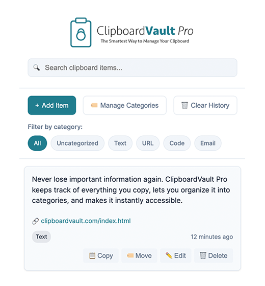 ClipboardVault Pro in action